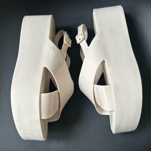 Melissa beige platform sandals, size 10. Brand new. Never worn.